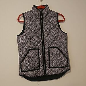 J Crew herringbone quilted vest XS